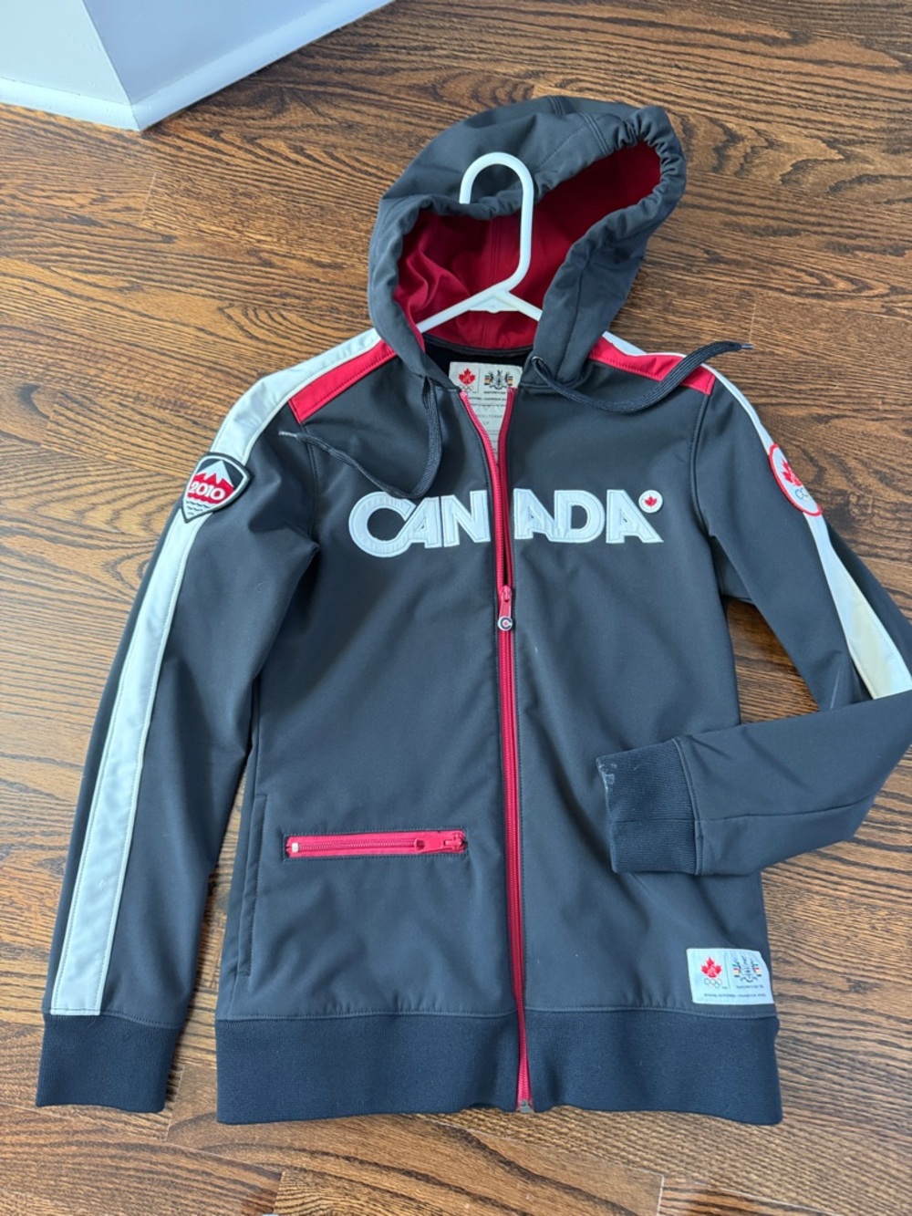 Vintage Canada Olympic Hoodie Jacket with Red Accents